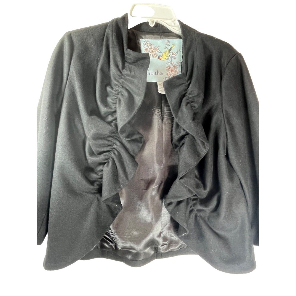 Anthropologie Tabitha VTG wms 12 large ruffle y2k blazer top